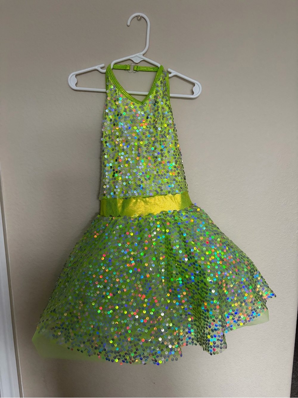 Curtain Call Lime Green Sequined Costume